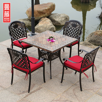 Outdoor Table And Chairs Patio Iron Art Table And Chairs Terrace Casual Outdoor Cast Aluminum Table And Chairs Tea Table Combined Villa Open Table