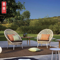 Outdoor Table And Chairs Villas Patio Open Water Waterproof Sunscreen Rattan Table And Chairs Tea Table Combined Sample Board Room Balcony Imitation Vine Chair