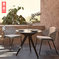 Balcony rattan chair Three sets patio waterproof sunscreen knitted vines table and chairs tea table room garden outdoor open table and chairs