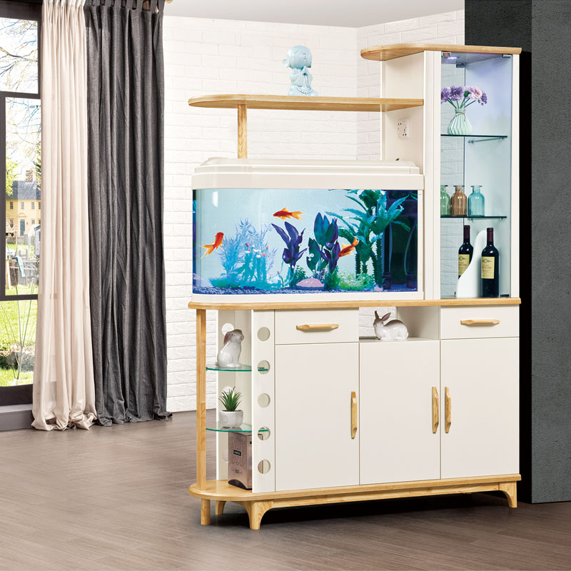 Fashion board wood solid wood fish tank partition cabinet hall cabinet wine cabinet porch cabinet shoe cabinet fish tank cabinet fish tank hall cabinet