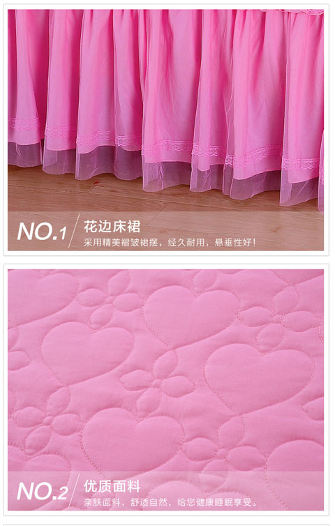 Cotton Hàn Quốc công chúa ren giường váy ba mảnh phù hợp với khăn trải giường bông dày trượt giường một mảnh bộ doanh nghiệp giường nắp bảo vệ - Váy Petti váy giường khách sạn