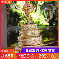 Nepal Manza Pink for supplies of Buddha supplies white bronze with golden eight auspicious man tea roman da pan manza