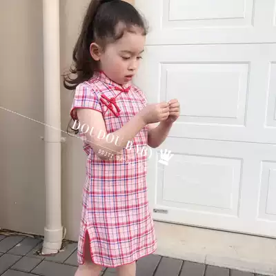 2019 New Children's cheongsam Summer Girl cheongsam cheongsam Chinese modified little girl cheongsam parent-child Chinese style