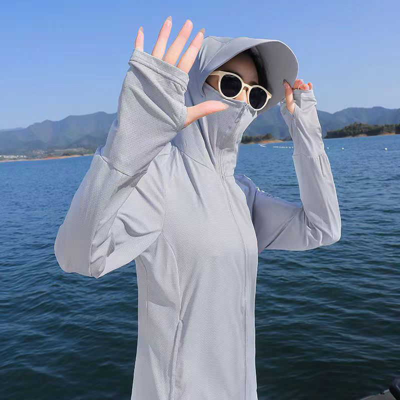 Summer Ice Silk Sun Protection Clothing for Women 2026 New Style Anti-Uv Breathable Sun Protection Clothing Outdoor Long-Sleeved Hooded Jacket Summer Ice Silk Sun Protection Clothing for Women 2026 New Style Anti-Uv Breathable Sun Protection Clothing Outdoor Long-Sleeved Hooded Jacket