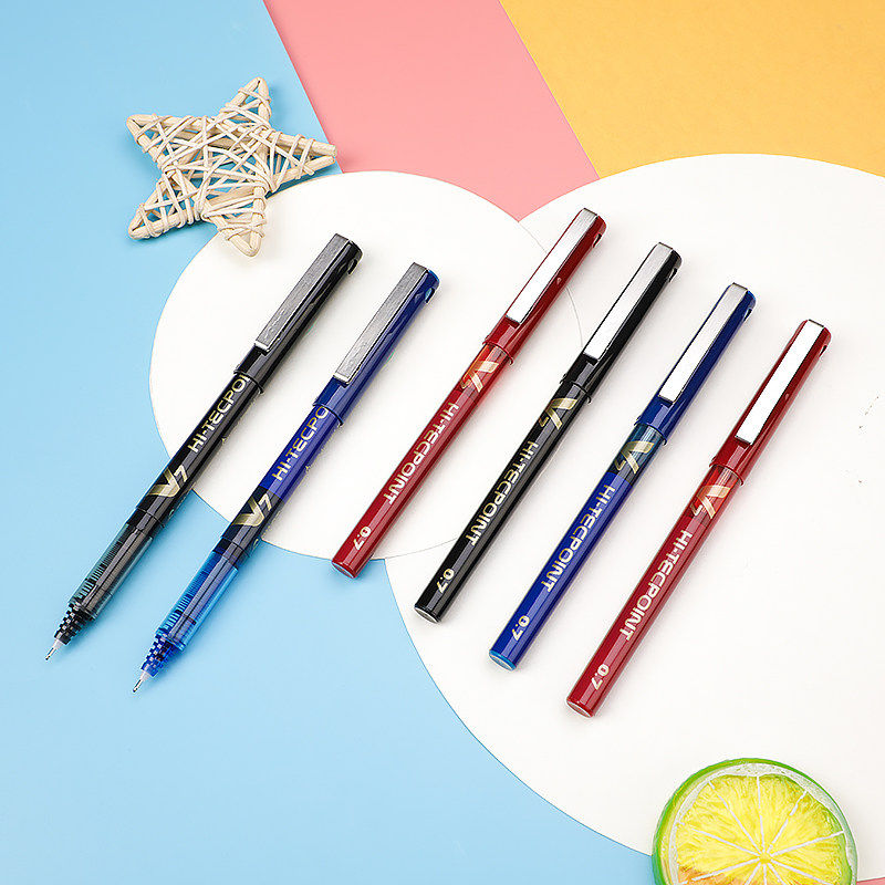 Japanese PILOT Baile BX-V7 Water-based pen Baile go beads straight liquid signature pen 0 7mm writing practice