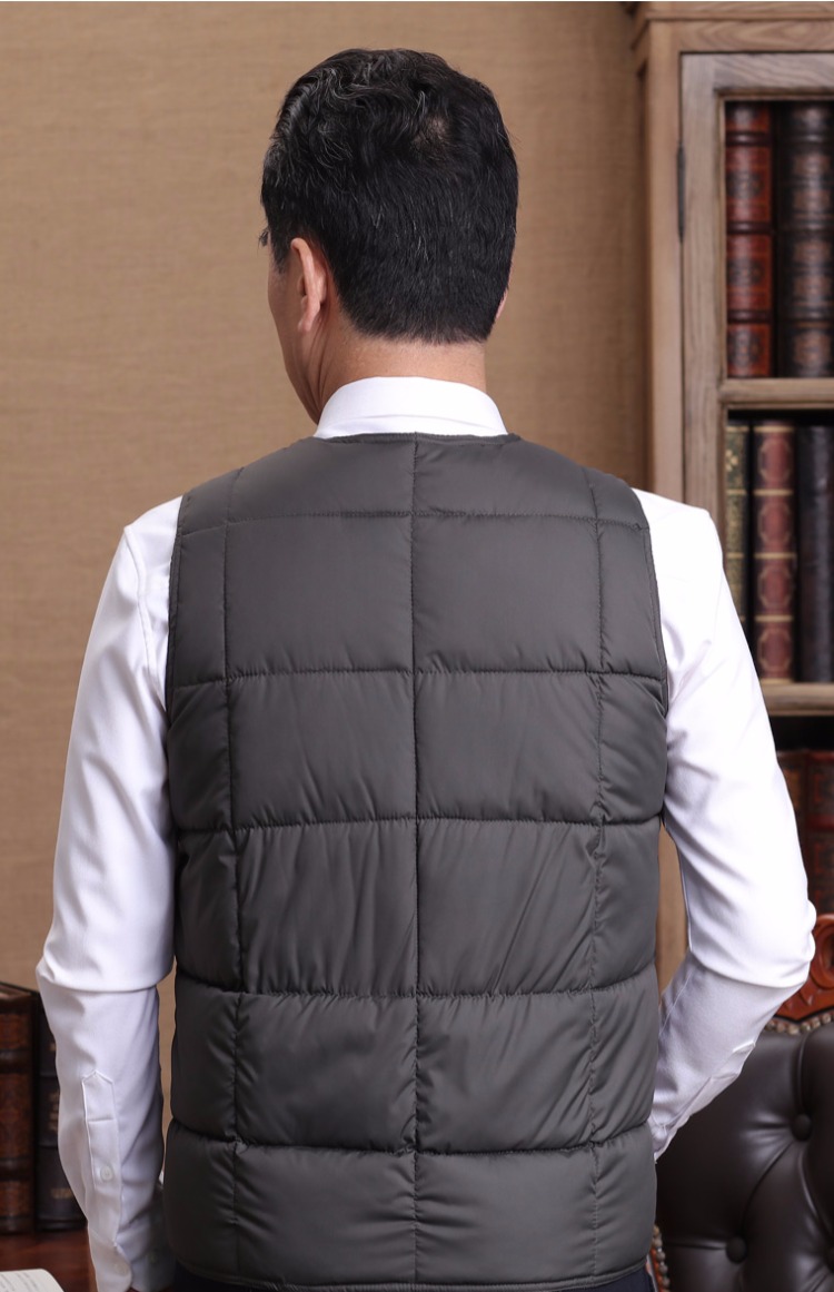 Mùa thu và mùa đông trung niên và tuổi già xuống áo vest nam dày vest trung niên cha mặc vest ấm áp vai vest áo khoác nam giả vest