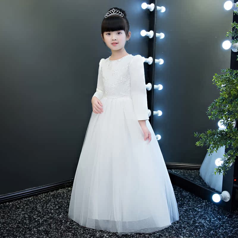 white long sleeve dress kids