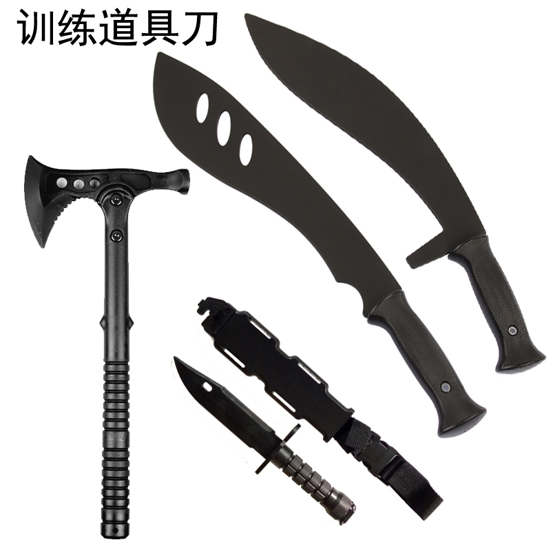 Simulation M9 prop knife plastic rubber knife film and television martial arts training knife axe Nepalese dog head blade without edge