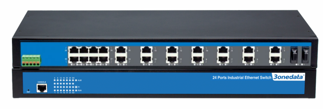 Three-wan IES1024-2F non-webmaster type rack 2 light 22 electric 100 trillion industrial grade switch 3onedata