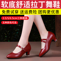 Latin dance shoes Adult dance shoes Womens soft-soled high-heeled professional modern dance shoes Square dance womens shoes teacher