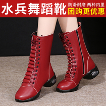 New dance boots autumn and winter dance shoes womens soft bottom middle-aged square dance dance shoes modern jazz middle heel