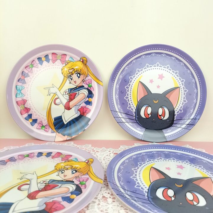 Japanese Anime Sailor Moon Sailor Moon Tsukino Usagi Luna Cartoon 8inch Melamine Snack Plate Japanese Anime Sailor Moon Sailor Moon Tsukino Usagi Luna Cartoon 8inch Melamine Snack Plate