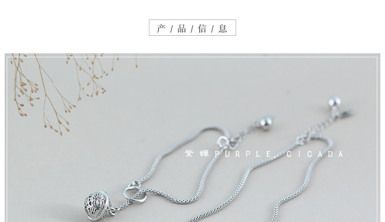 S925 sterling bạc cung điện vòng tay vòng hoa vòng hoa Qiangu Zhao Liying với cùng một đoạn chuông may mắn trừ tà bảo hiểm hòa bình a - Vòng chân lắc chân đẹp
