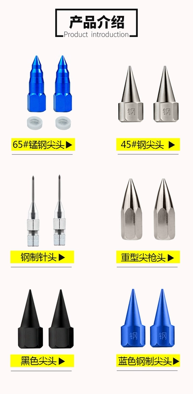 Cao cấp súng mỡ đầu phẳng đầu súng mỡ vòi phun khóa nhọn phong cách mới súng mỡ phụ kiện súng vòi phun mỡ nòng súng bơm mỡ khí nén máy bơm mỡ bò mini