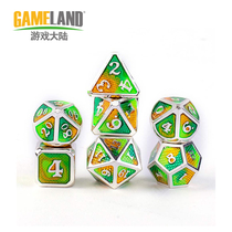 Metal multi-face dice 7 grain 1 set dice running group digital color sub-game table tour running group dnd4 20 face screen
