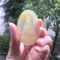 Natural Jade Yellow Dragon Jade A goods Guanyin pendant pendant fashion men and women neck jewelry Jade Pei jade pendant birthday gift