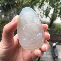 Natural Jade Yellow Dragon Jade A goods Manjusri Bodhisattva pendant pendant exquisite fashion Mens neck Jade