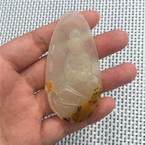Natural Jade Yellow Dragon Jade beautiful aquatic flower Guanyin pendant fashion for men and women neckwear Jade