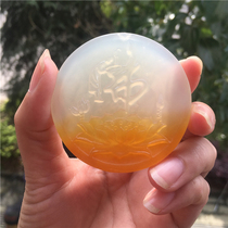 Yunnan natural jade yellow dragon jade A cargo Qiaver color Buddha word card pendant pendant female gig and neck accessories Yupei gift