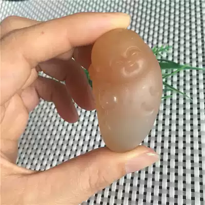 Natural jade yellow dragon jade A goods boy pendant pendant Small handle piece