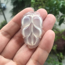 Natural A goods Yellow Dragon Jade boutique pendant leaves ice white crystal clear