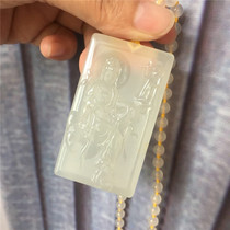 Natural Jade Yellow Dragon Jade A goods high ice Guanyin exquisite pendant pendant fashion men and women neck Jade