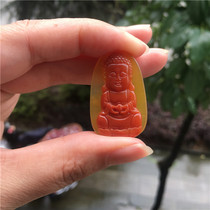 Longling natural jade Yellow Dragon Jade A good color baby Buddha pendant pendant features men and women neck jewelry Jade gift
