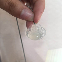 Natural Jade Yellow Dragon Jade A goods ice white Buddha pendant fashion women neck jewelry Jade elegant gift