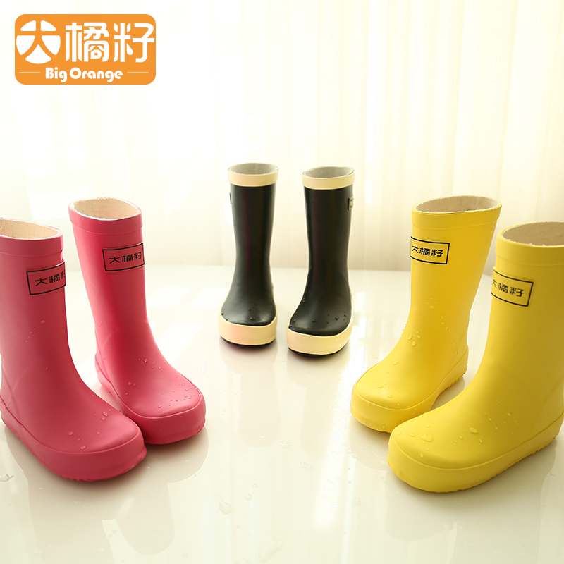 Children Primary school children kindergarten baby Non-slip waterproof step on galoshes Water shoes Rain shoes Rain boots Large boy boy girl child