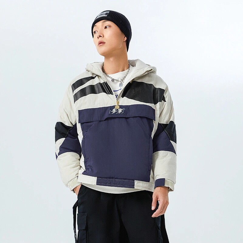Li Ning short cotton clothes men's 2021 new men's clothes stand loose winter blouses windproof sportswear AJMR035