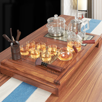 Wujin wood tea tray Household simple automatic integrated set of office tea table Kung Fu tea drawer living room