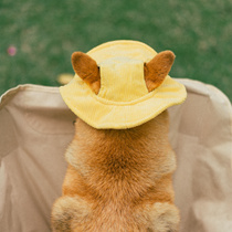 Dog Hat Adorable Dew Ear Fisherman Hat Big Dog Summer Sun Hat Cat Chai Dog Kokie Pet Sunscreen Little Yellow Hat