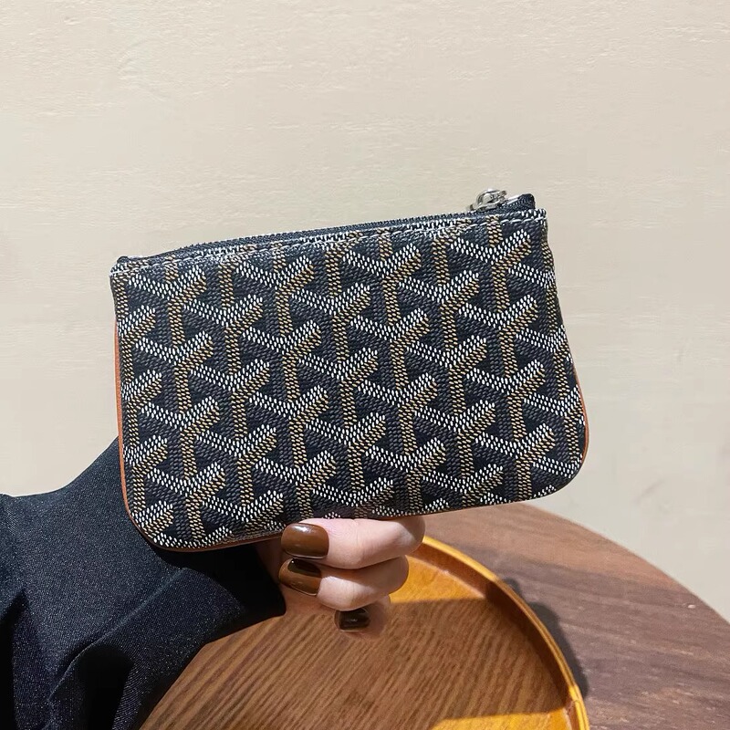 Retro Printed Coin Purse, Exquisite Zipper Dog-Tooth Car Key Case, Lipstick Bag, Multifunctional Earphone Case, Card Holder, Wallet