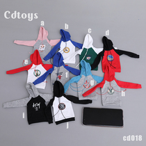cdtoys 1 6 female soldiers 12 inch doll clothes CD018 trend contrast color matching color hooded sweater spot