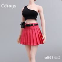 Take the order cdtoys cd024 1 6 soldiers clothes Lan tbl plastic-coated female plain skirt pleated skirt suit
