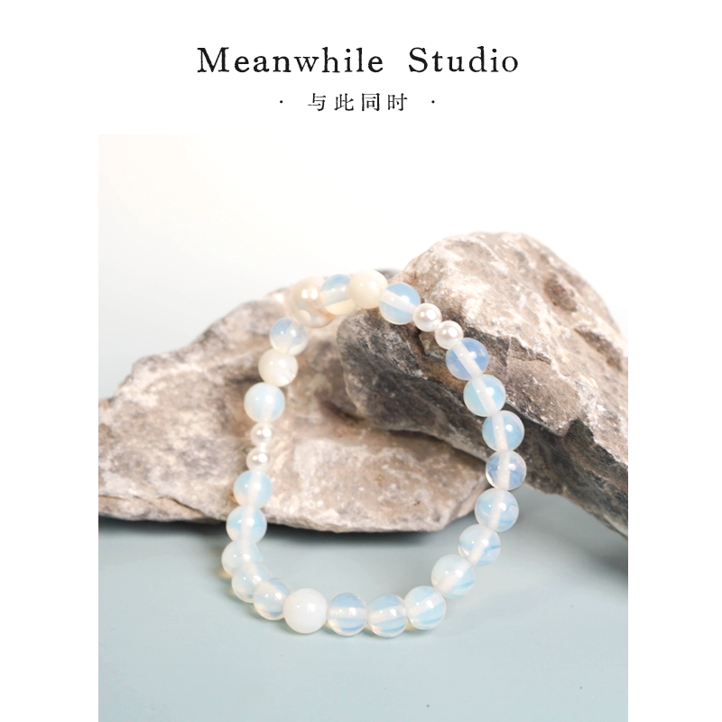 Meanwhile Bracelet Original LAOSHU Opal October Birthstone Birthday Gift Natural Crystal