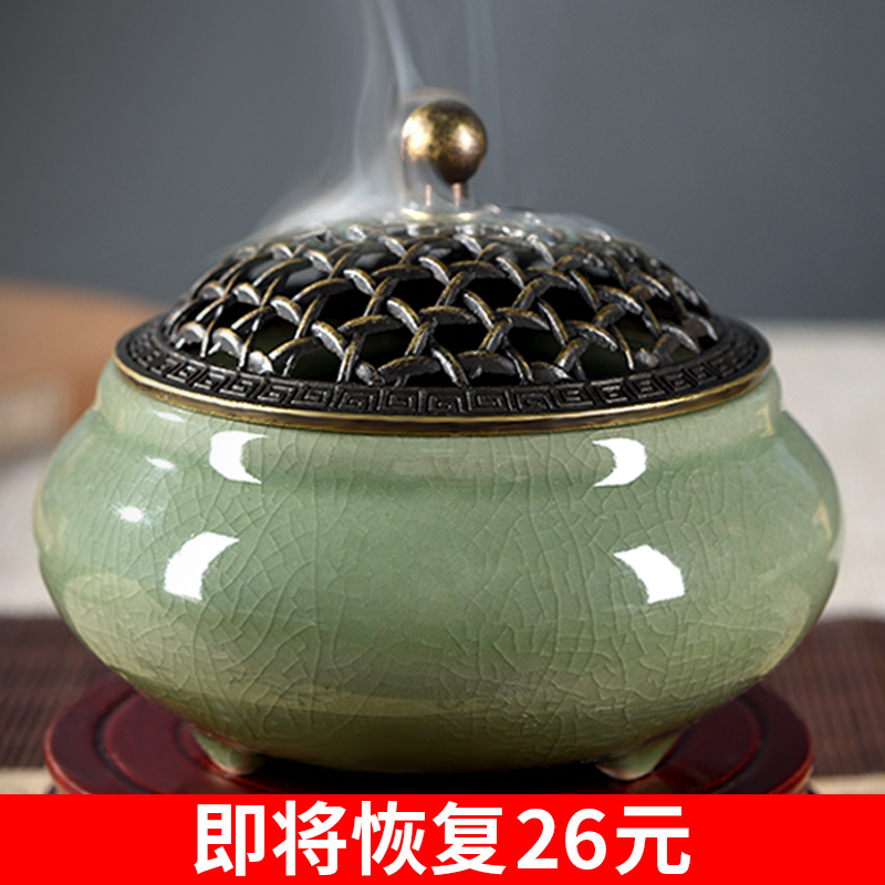 Incense Burner for Home Use, Indoor Agarwood Coil Incense, Sandalwood Incense, Mosquito-Repellent Incense, Incense Sticks, Mugwort Incense, Ceramic Tea Ceremony Large Ornament
