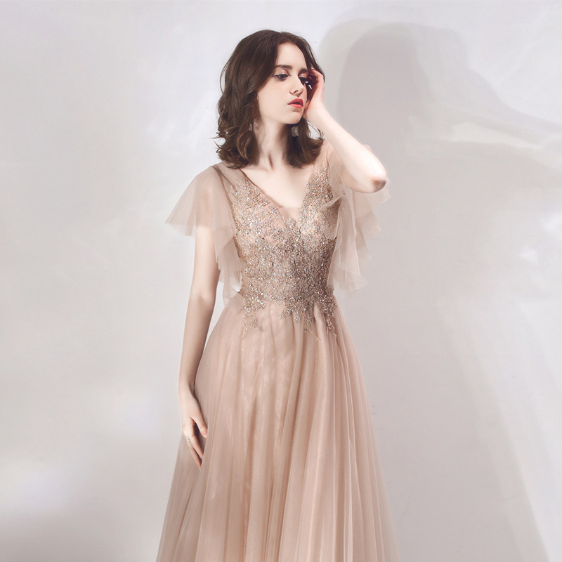 Oli's Dress Long Dress Bridesmaid 2021 New Toast Dinner Annual Meeting Host Engagement Student Yang Pai Xian Xiao