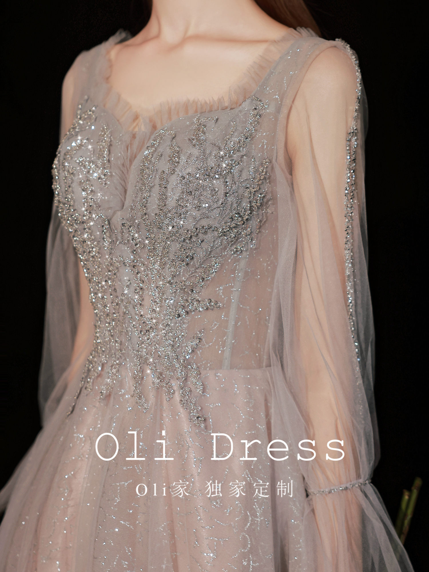 Evening Square Eight -year Old Store Dress Long Sleeve OLI Family Gray Long Skirt Hoster Dinner New Girls' Day Performance Western Fairy Fairy Little Evening Square Eight -year Old Store Dress Long Sleeve OLI Family Gray Long Skirt Hoster Dinner New Girls' Day Performance Western Fairy Fairy Little