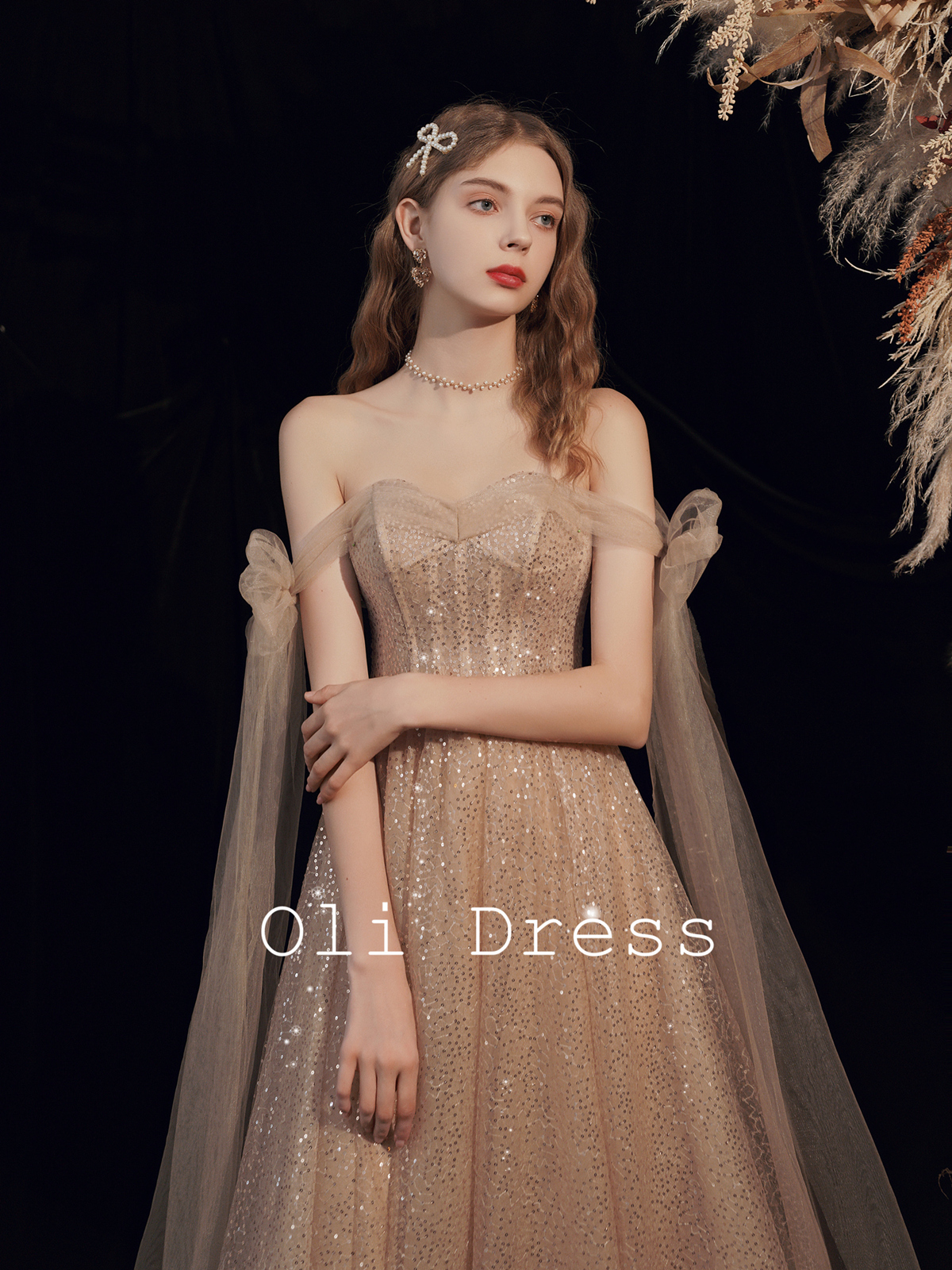 Evening dress, wedding dress, long skirt, tube top, western style Evening dress, wedding dress, long skirt, tube top, western style