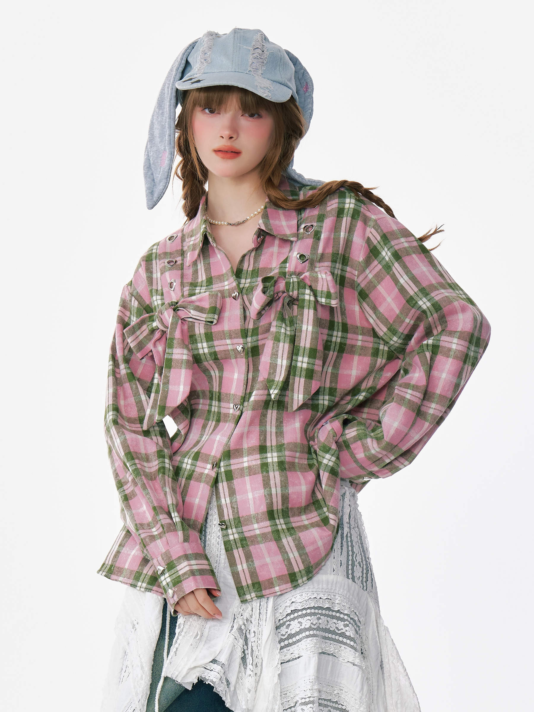 ziziFei 秋冬 アメリカンヴィンテージ風 デザインチェック柄 厚手起毛