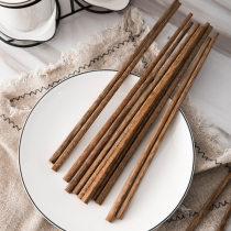 Domeiran chicken wing wood chopsticks household paint-free wax-free wooden fast-growing solid wood tableware 10 pairs family set