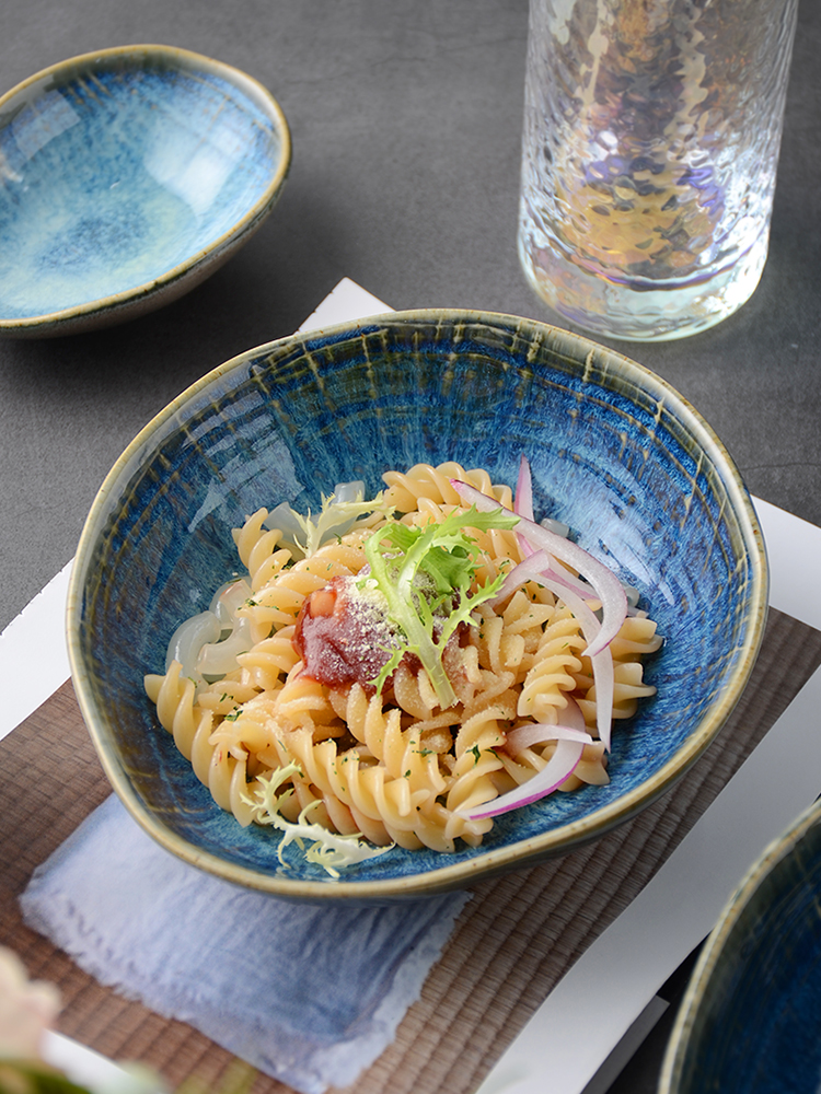 Multi-beauty kilns Changing Creativity Buds Salad Bowl Retro ceramic Western Dining Soup Bowl Day Style Noodle Bowl snack Taste Sauces