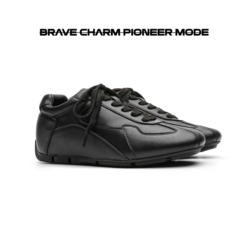 Bcpm 5cm Height Increase High-End Simple Black German Training Shoes for Men and Women, Casual Shoes, Retro Thin-Soled Racing Shoes