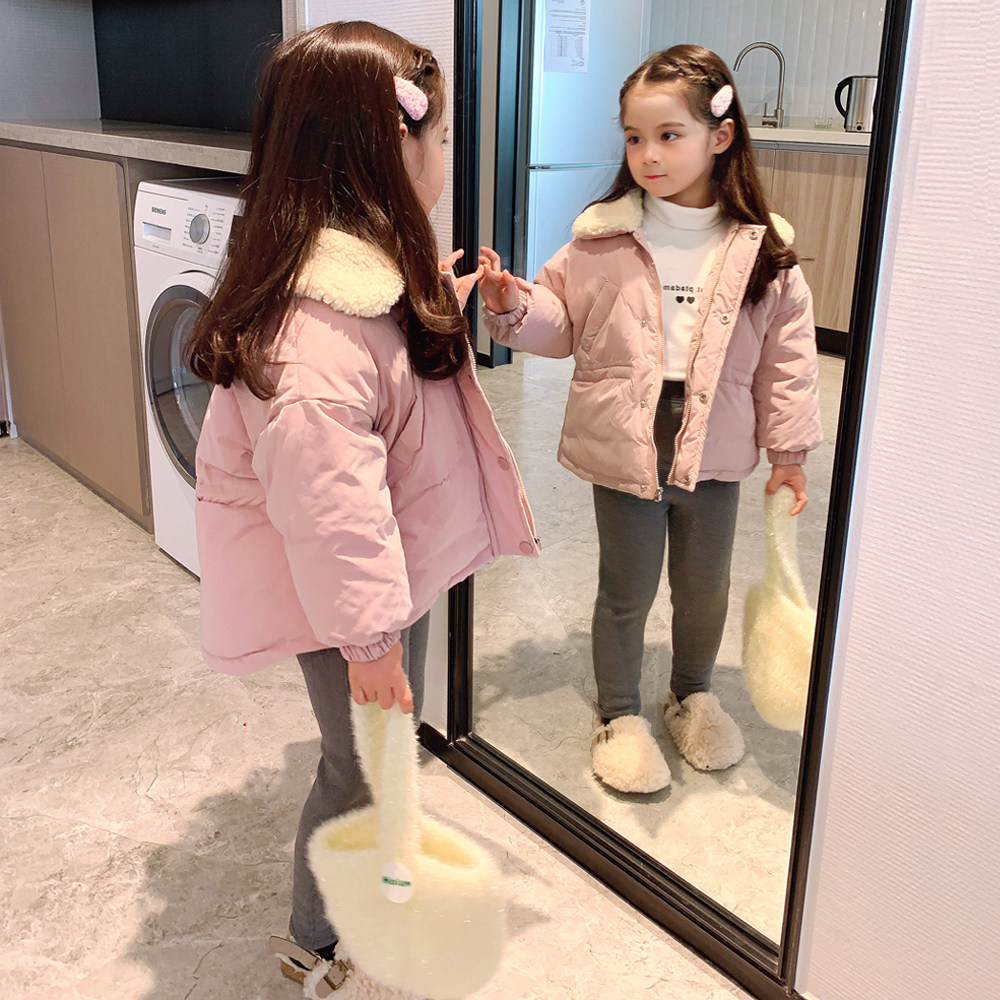 Girls autumn and winter thickened cotton clothes 2021 new Korean version children's baby winter Western style cotton clothes loose children's jacket