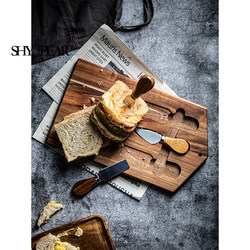 Shy Pear Butter Knife Board Wooden Cutting Board Chopping Board Cheese Knife Scraper Baking Cheese Board Set