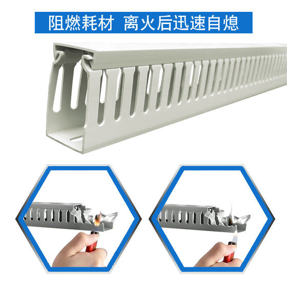 PVC 난연제 U 형 산업용 플라스틱 표면 장착형 와이어 여물통 전기 상자 제어 캐비닛 배선 네트워크 케이블 라인 분배 카드 와이어 여물통