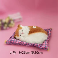 Большая спящая кошка желтый блок (синяя порошковая подушка)