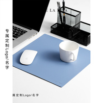 Custom logo small solid leather mouse pad simple PU leather mouse pad square round table pad waterproof