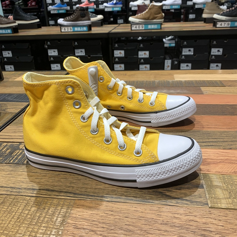 CONVERSE Converse mới tất cả các ngôi sao cổ điển màu xanh cao và thấp giúp nam và nữ giày vải thông thường - Plimsolls